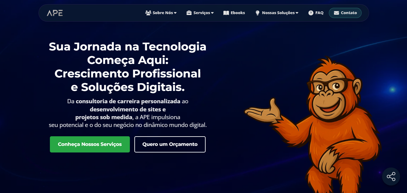 Página inicial do site da empresa